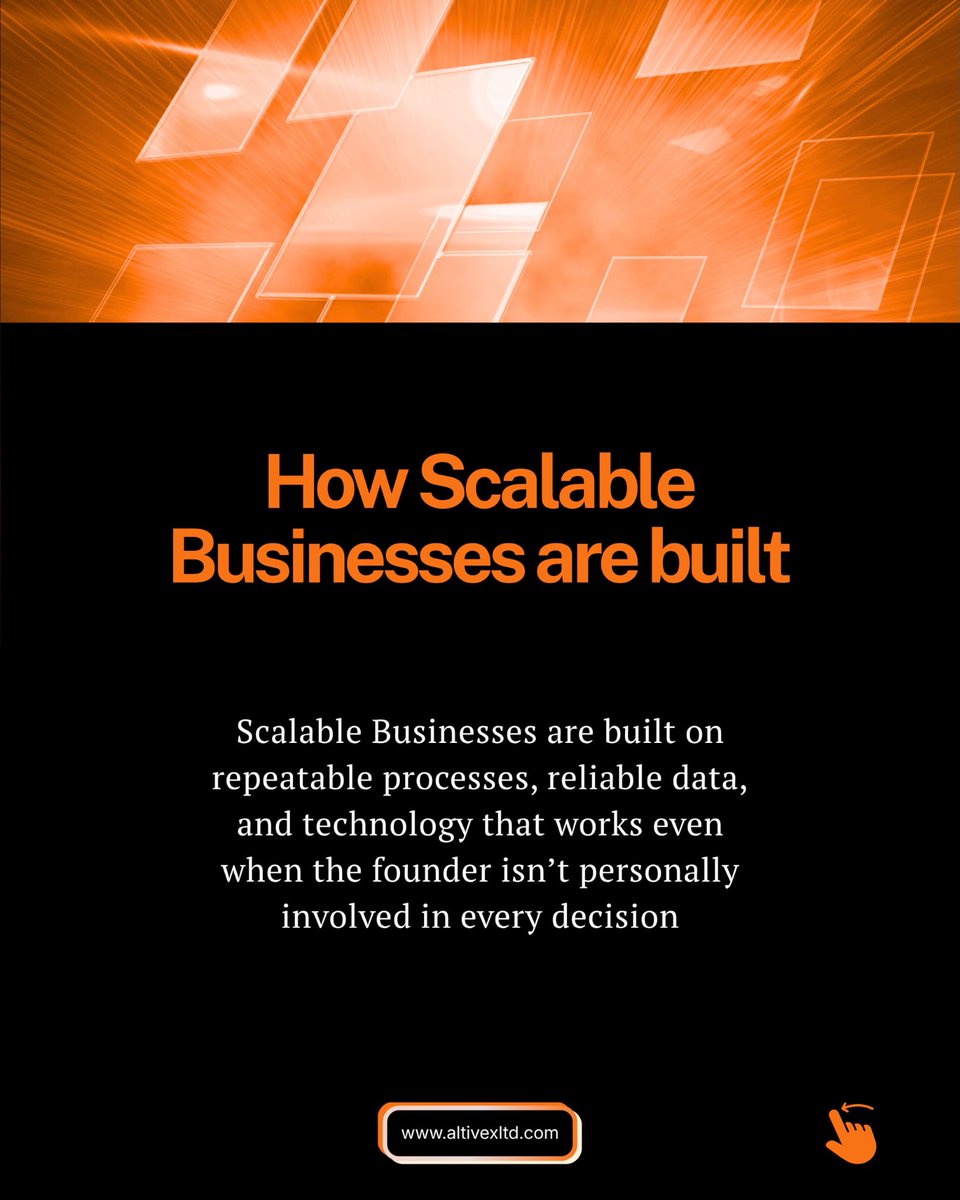 Altivextech's tweet photo. You can’t scale chaos. 🛑

Scaling isn’t the problem, a lack of systems is.

At Altivex Technologies, we design the tech infrastructure that lets your business grow predictably.
#Altivex
#TechInnovation 
#BusinessAutomation https://t.co/v37N5LQj5G