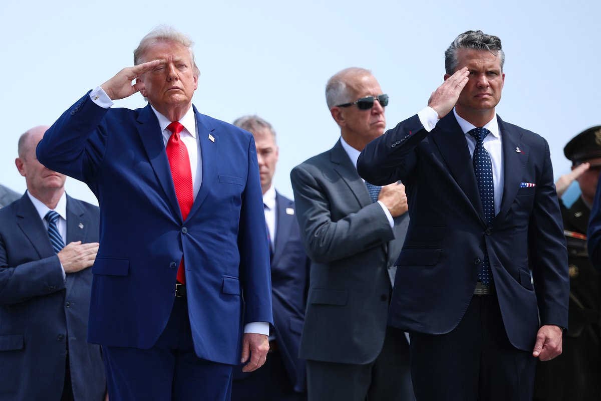 FoxNews's tweet photo. President Trump and Secretary of War Hegseth took part in the dignified transfer of the four U.S. soldiers recently killed in the Middle East.

The fallen troops were Sgt. Tyler James Feehan, 25, of Hawaii; Pfc. Isabella Gonzales, 19, of Texas; Sgt. Angel S. Rampersad, 28, of New York; and Sgt. Michael Emmanuel Swinton, 30, of North Carolina.

Three were killed during an Iranian attack on Muwaffaq Salti Air Base in Jordan, while Swinton was killed the following day during a controlled detonation of a downed Iranian attack drone at Erbil Air Base in Iraq.

Before the transfer, Trump also met privately with the families of the fallen service members.