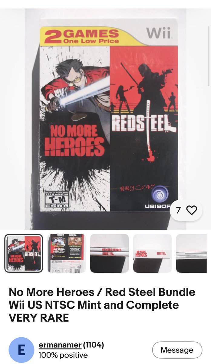 BirdDogGaming's tweet photo. This is a cool No More Heroes / Red Steel slipcover bundle I didnโt know about
The individual games arenโt NFR #VideoGameCollecting https://t.co/3J03VFX2E5