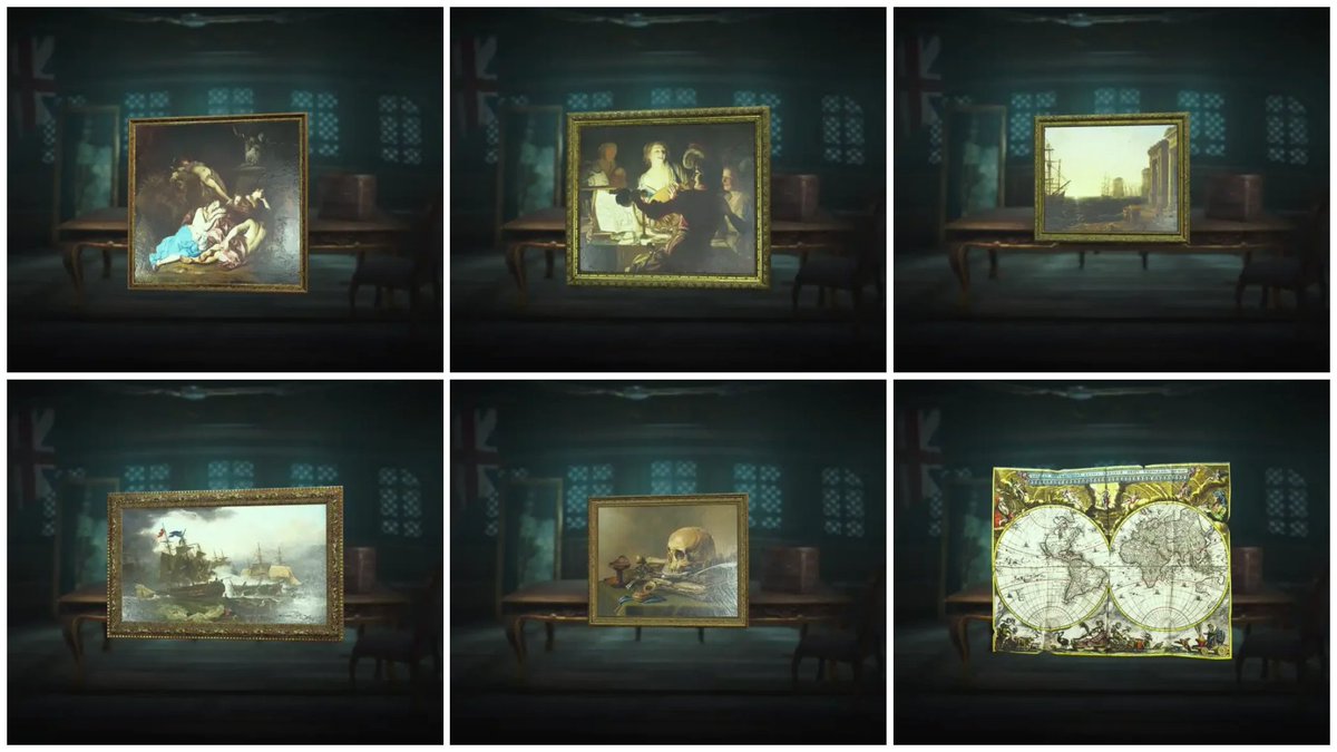kevincreednews's tweet photo. 🟦All Painting locations in Assassin's Creed Black Flag Resynced🏴‍☠️

🔹Map of the World - Reward from Tortuga Warehouse.

🔹Vanitas Still-life - Reward from Kingston North Warehouse.

🔹An English Ship in Action with Barbary Vessels - Reward from New Bone Warehouse.

🔹Harbor Scene at Sunset - Reward from Nassau Warehouse.

🔹Merry Company - Reward from Matanzas Warehouse.

🔹Nymphs By A Fountain - Reward from Kingston South Warehouse.

🔹Saint Jerome as Cardinal - Reward from Havana Warehouse.

🔹The Burning of the Royal James - Reward from Cat Island Warehouse – automatically looted during Sequence 03

🔹The Flight into Egypt - Reward from Black Island Warehouse.

🔹Der Liederliche Student - can be bought for 2000 Reales each from a secret General Store on an unmarked island at (550, 638)

🔹“Vanitas Still-life” by Pieter Cleasz - can be bought for 2000 Reales each from a secret General Store on an unmarked island at (550, 638)

🔹“Harbour Scene at Sunset” by Claude Lorrin - can be bought for 2000 Reales each from a secret General Store on an unmarked island at (550, 638)

#AssassinsCreed #BlackFlagResynced #Ubisoft #UbisoftPartner @Assassins_UK @Ubisoft_UK @assassinscreed