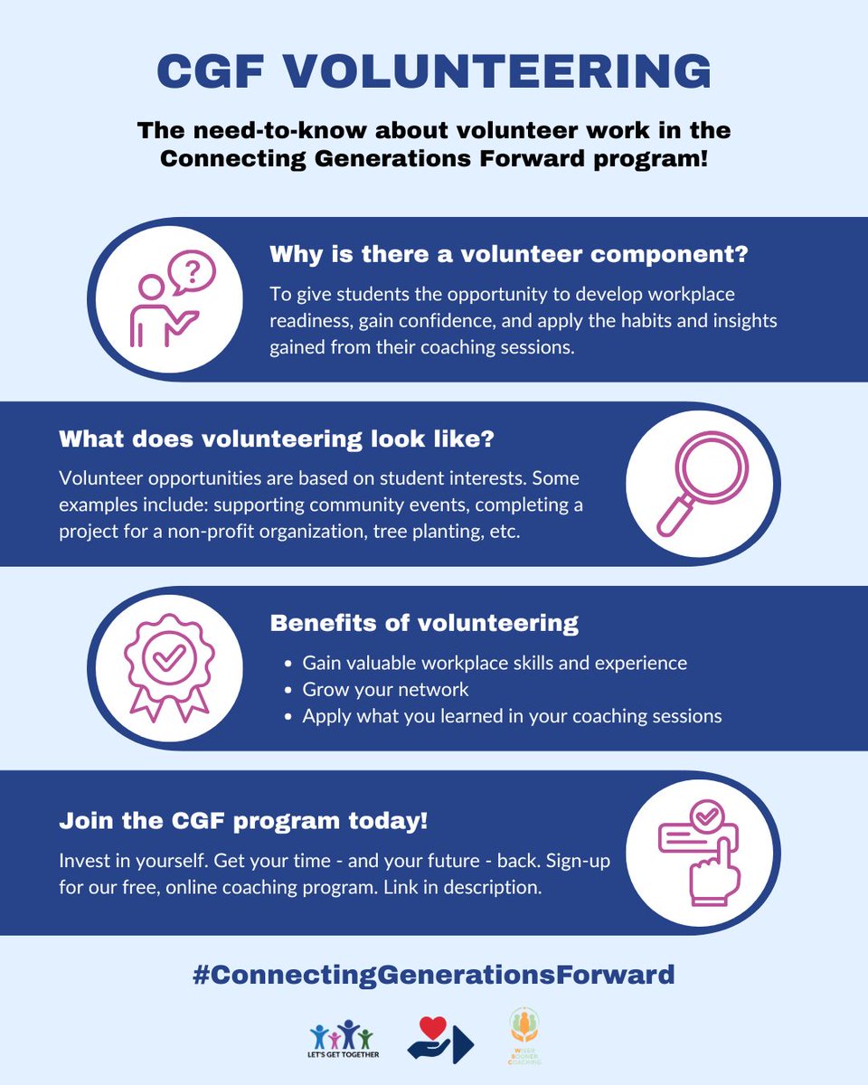 GetTogetherTO's tweet photo. Volunteering isn’t just about giving back—it’s a great pathway to make connections, build your resume and sharpen your skills.

Find the right volunteer opportunity for you with the CGF program today!

Sign-up for free: https://t.co/ytXEe2C5Y0

#ConnectingGenerationsForward https://t.co/XYQuyXdC7i