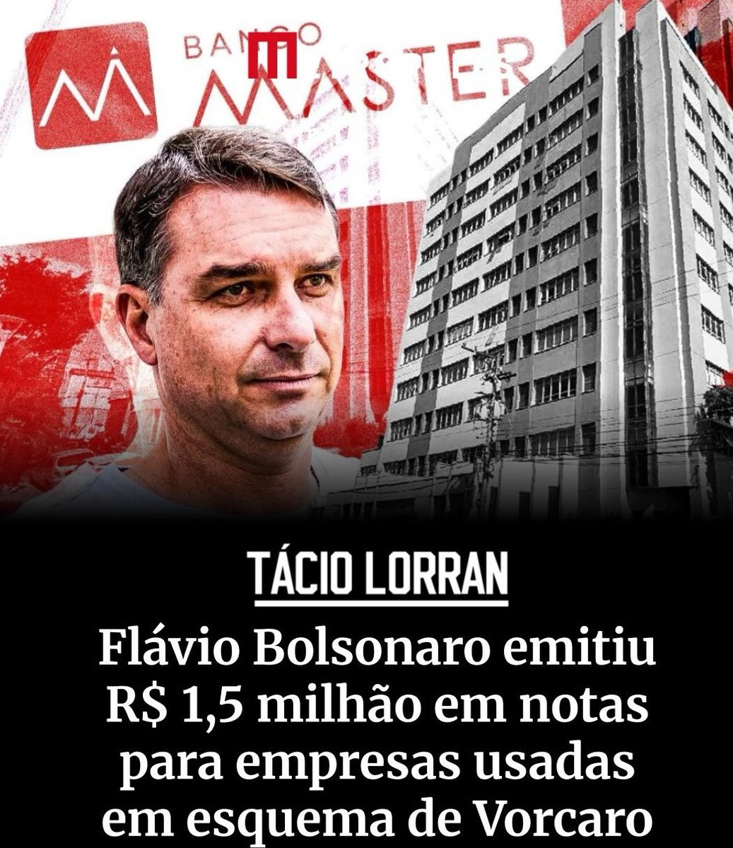 EleicaoBr2026's tweet photo. 🚨URGENTE: Flávio Bolsonaro emitiu R$ 1,5 milhão em notas para empresas usadas em esquema de Vorcaro

Escritório de Flávio Bolsonaro emitiu 3 notas em favor de empresas conectadas à estrutura empresarial do Master; duas delas foram canceladas
As notas indicam que as conexões entre Flávio e Vorcaro vão além das reveladas até agora na crise do Dark Horse. O que se sabia é que o presidenciável conseguiu dinheiro com o dono do Master para financiar o filme do pai.

🗞️ Metrópoles