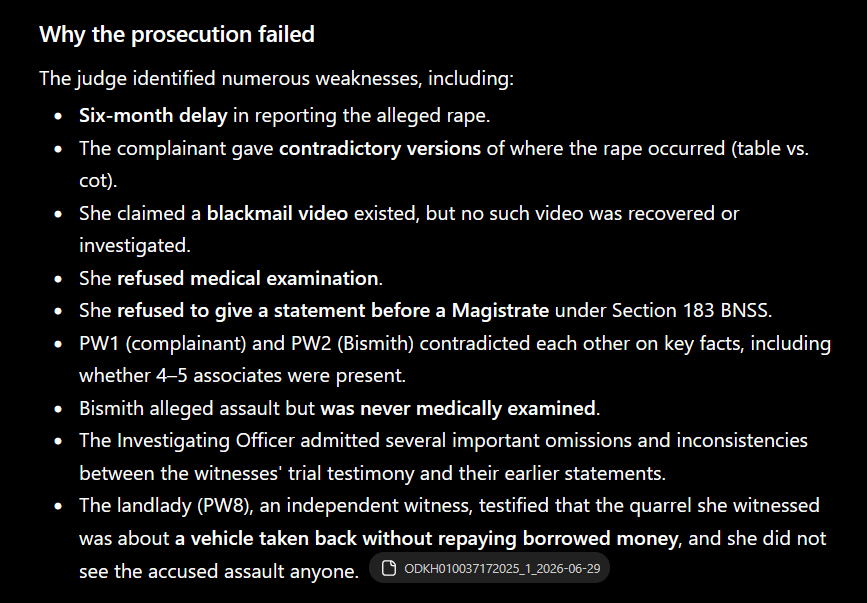 ashishxx_'s tweet photo. @IndianTintin_ @ForgedByMatrix look at this case.
> Married woman borrows 1L from a person by keeping her BF's car as collateral
> She later takes away the car w/out paying.
> Lender protests
> She slaps a rap case, and he stays in jail for 6 months.
> Acquitted 1.5 yr later
Most rap cases in Endia are fake af https://t.co/syGHjDpUkR