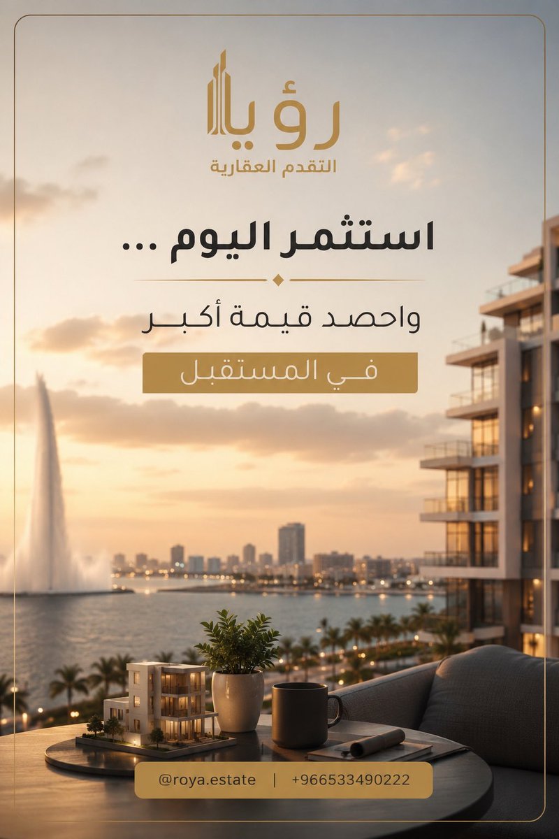 Royaestate's tweet photo. استثمر اليوم واحصد قيمة اكبر في المستقبل ✨

#رؤيا_التقدم_العقارية #جدة #جدة_الان #الصفا #عقار https://t.co/YjBIy93JbR