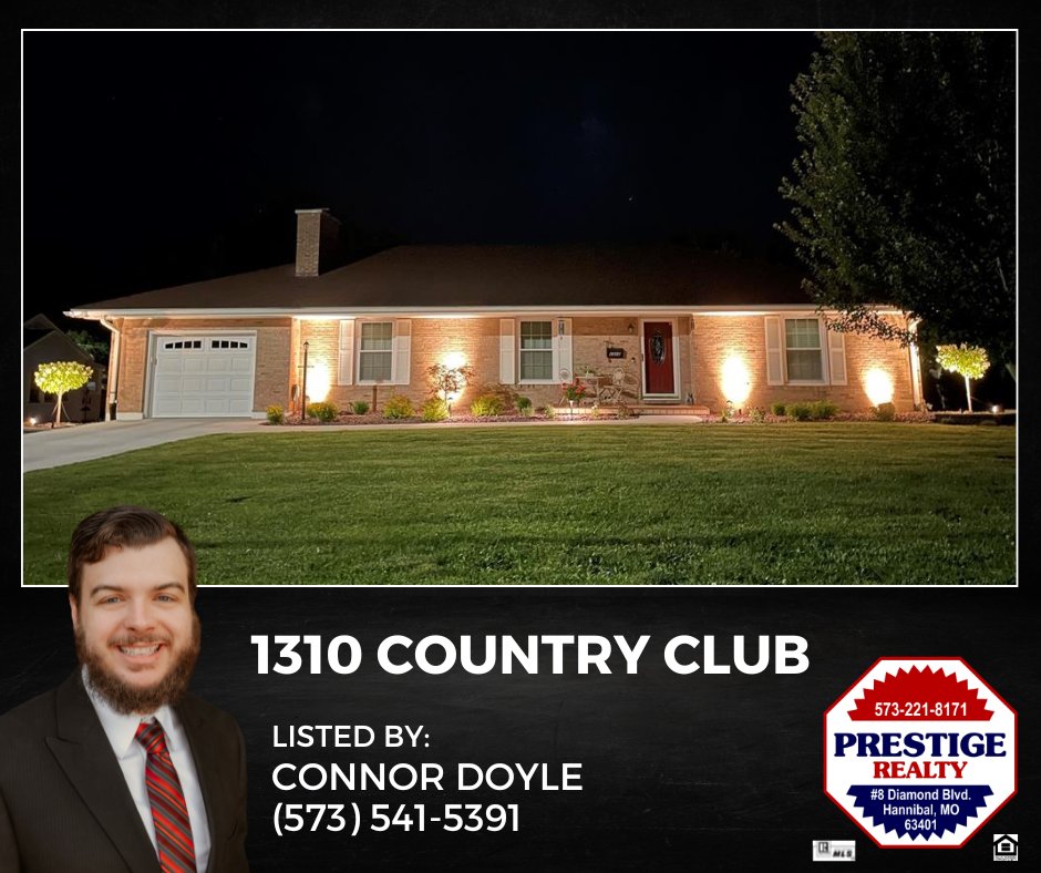 PrestigeHanMO's tweet photo. 📷 NEW LISTING
📷1310 Country Club Dr., Hannibal, MO
$385,000
--------------------
📷 For more information: Connor Doyle, 573-541-5391
#realestate #JustListed #hannibalmo #MORealEstate https://t.co/SprEQnMoc1