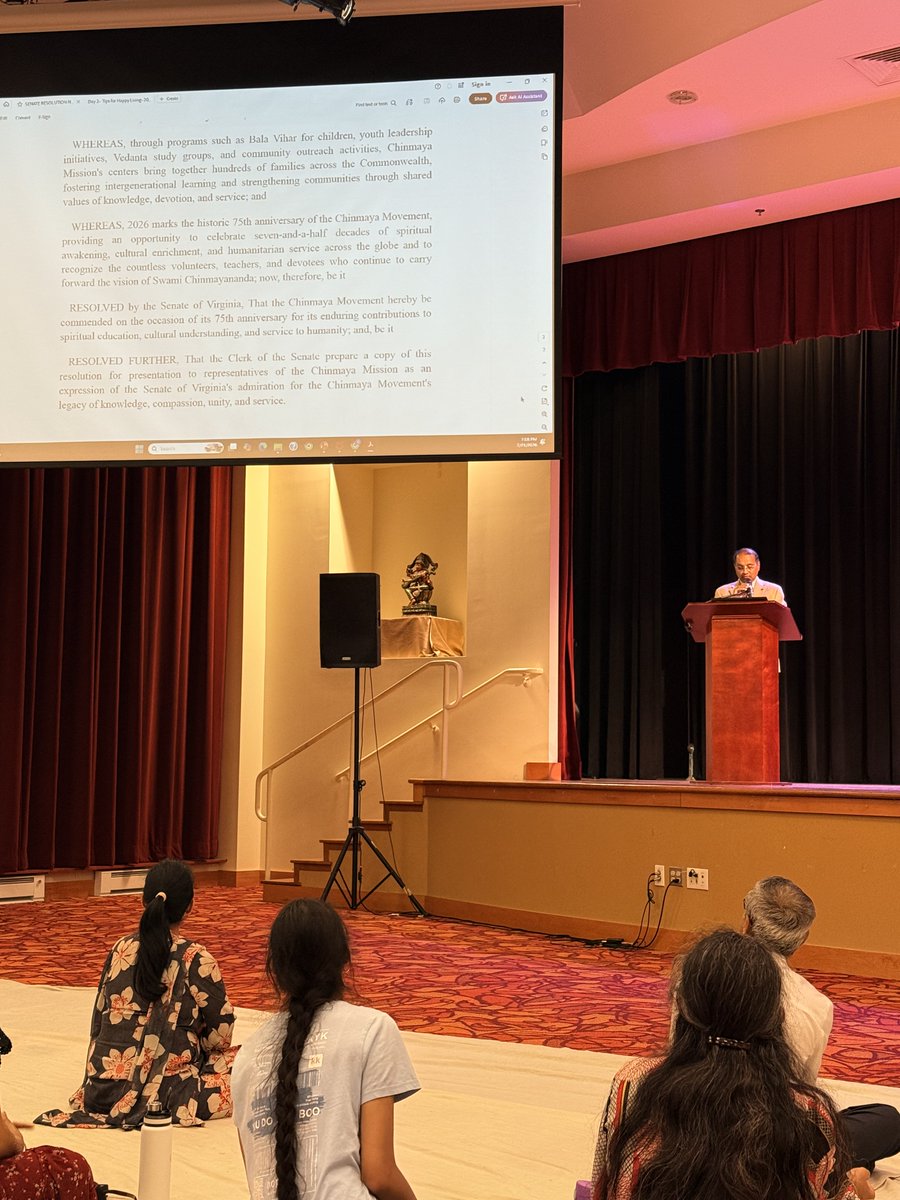 Kannanforva's tweet photo. Honored to present a Senate Commending Resolution recognizing the upcoming 75th Anniversary of the Chinmaya Movement, founded by His Holiness Swami Chinmayananda. For 75 years, Chinmaya Mission has inspired spiritual growth, service, and leadership. Congratulations! https://t.co/wqIly8qx8V