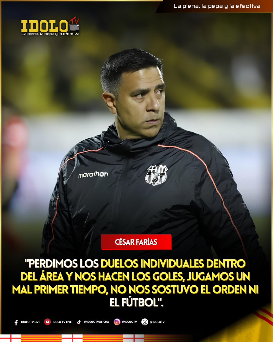 idoloTV's tweet photo. Farías reconoció que Barcelona jugó un mal primer tiempo https://t.co/GyErgUZlKk