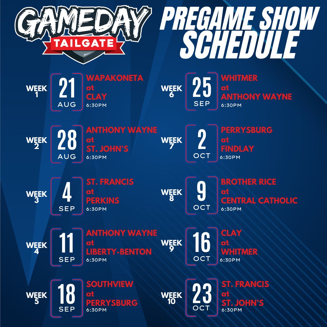 BCSNsports's tweet photo. Where can you find Justin, Godfrey &amp; Matt on Friday nights this fall? 🏈
Here are your GameDay Nation Tailgate and Game of the Week schedules for this fall! 👀 https://t.co/lcpNxxuoe7