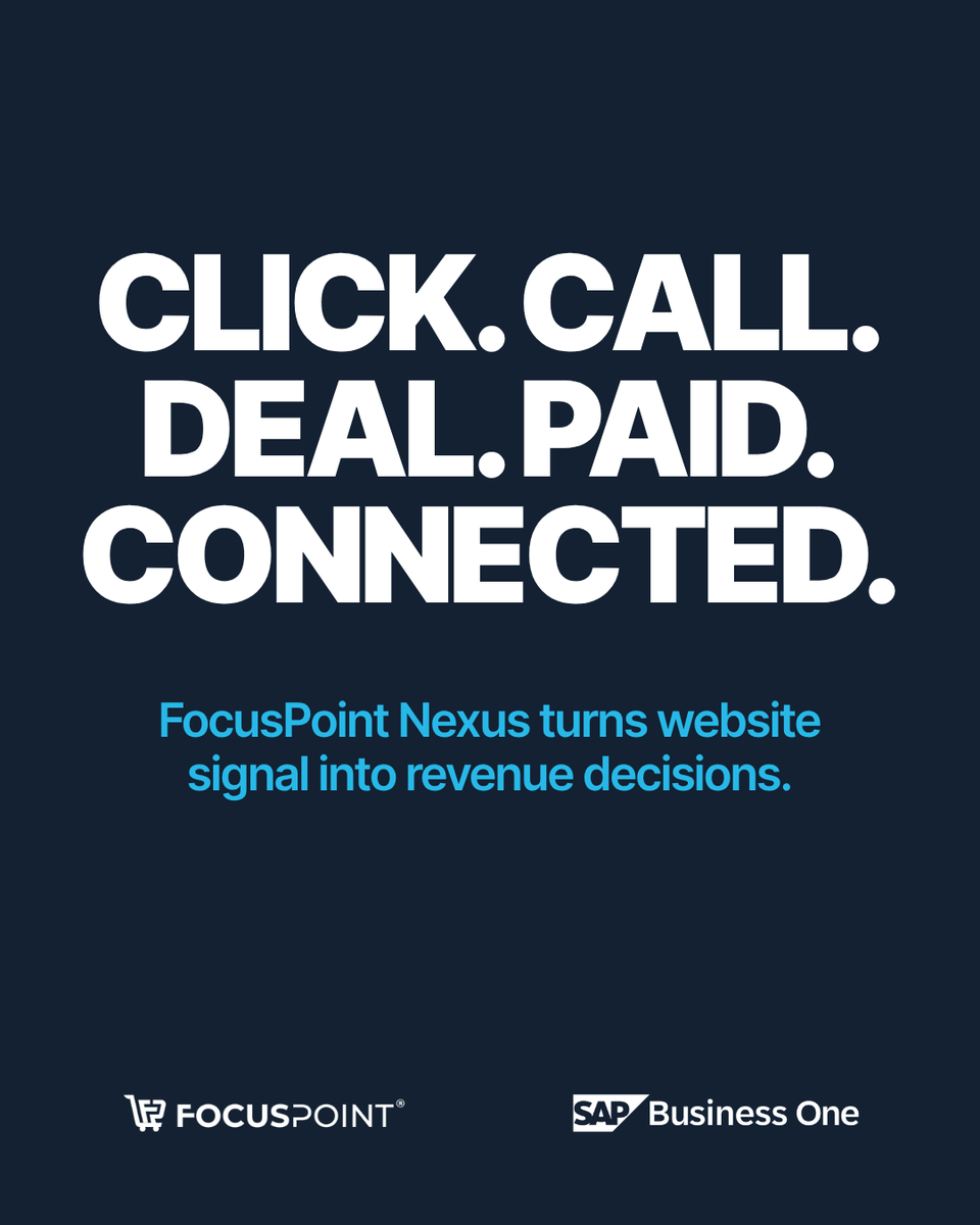 FocusPointSAP's tweet photo. Your website is generating buying signal every day. Nexus connects it to every call, deal, and dollar across your business, then turns it into decisions your whole team can act on.

Book a 30-minute discovery call. Link in bio.

#FocusPointNexus #MarketingROI #B2BStrategy https://t.co/ScZTMNI4bP