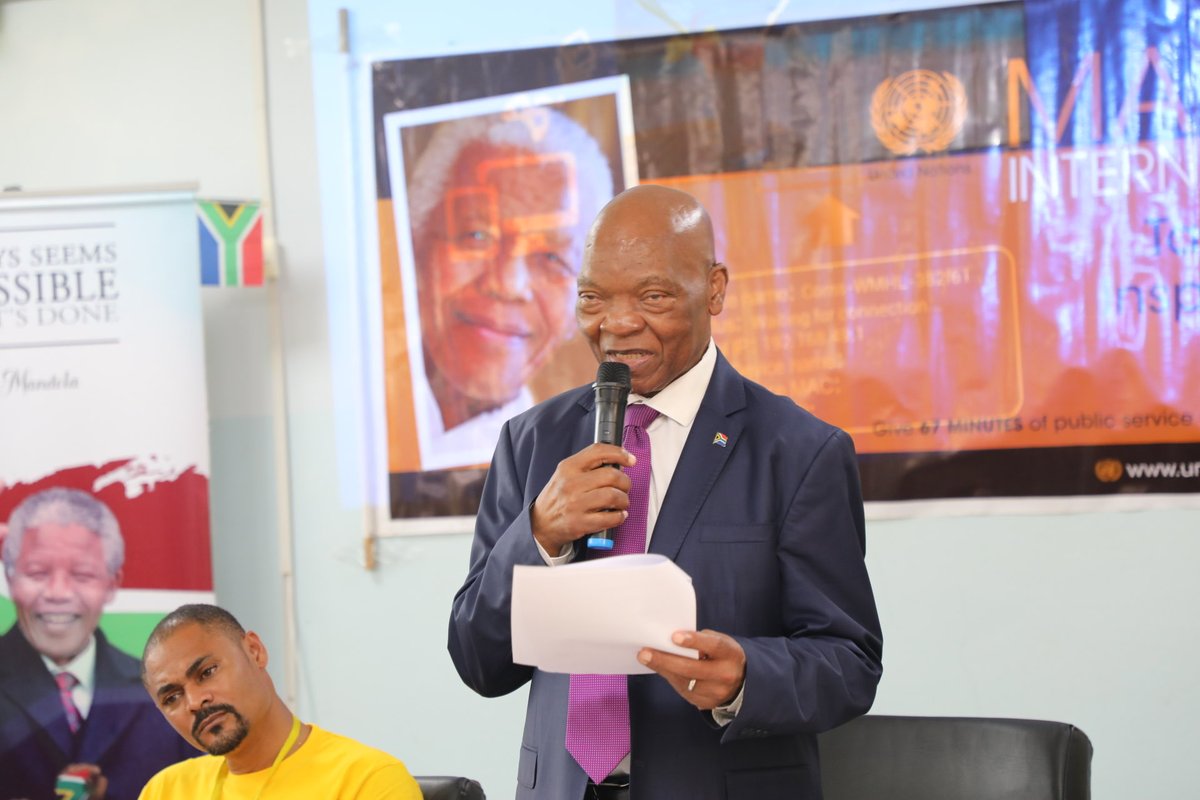 UN_Cameroon's tweet photo. National Information Officer for UNIC, @Ndarite , spoke on the genesis of #MandelaDay and the 2026 theme. He emphasized the need for participants to make every day a Mandela Day by dedicating 67 minutes of their time to free service for humanity honoring the 67 years Madiba. https://t.co/QebqulSKRJ