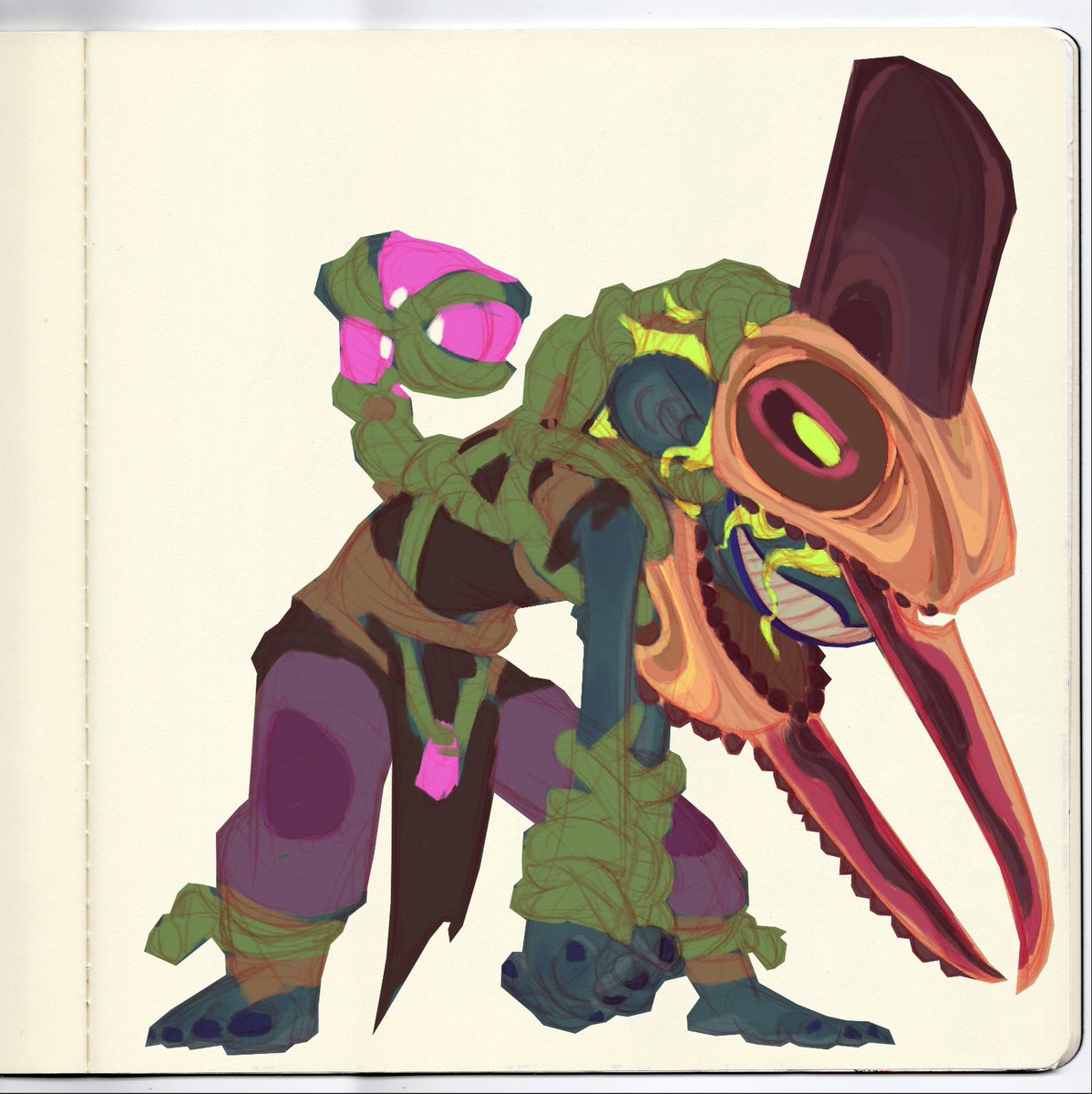 WLIU9's tweet photo. Well I think this one is a bad, maybe even a little crazy assassin. Zennura the lizard mask owner.
-
-
-
-
-
#lizard #mask #characterdesign #assassin #process https://t.co/WEypwapKVk