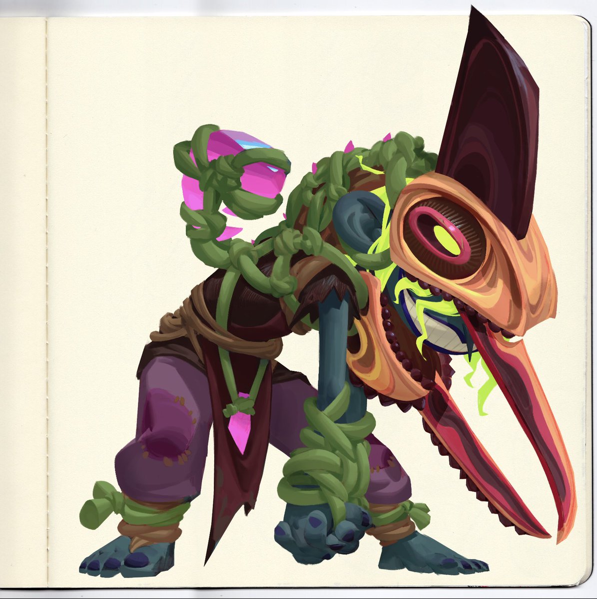 WLIU9's tweet photo. Well I think this one is a bad, maybe even a little crazy assassin. Zennura the lizard mask owner.
-
-
-
-
-
#lizard #mask #characterdesign #assassin #process https://t.co/WEypwapKVk