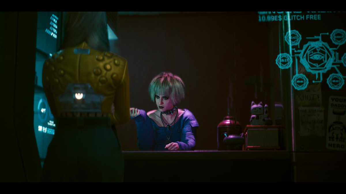 netwatchnetrunr's tweet photo. Category: Place 
Misty’s Esoterica 

Out of all the places in Night City, Marina feels safe and at peace in Misty’s Esoterica. It has that everything is going to be alright kind of feel to it. Accompanied by the chimes we hear.

#CyberpunkVPChallenge
#CyberpunkVPChallengeWeek1 https://t.co/jnJwSTXZF7