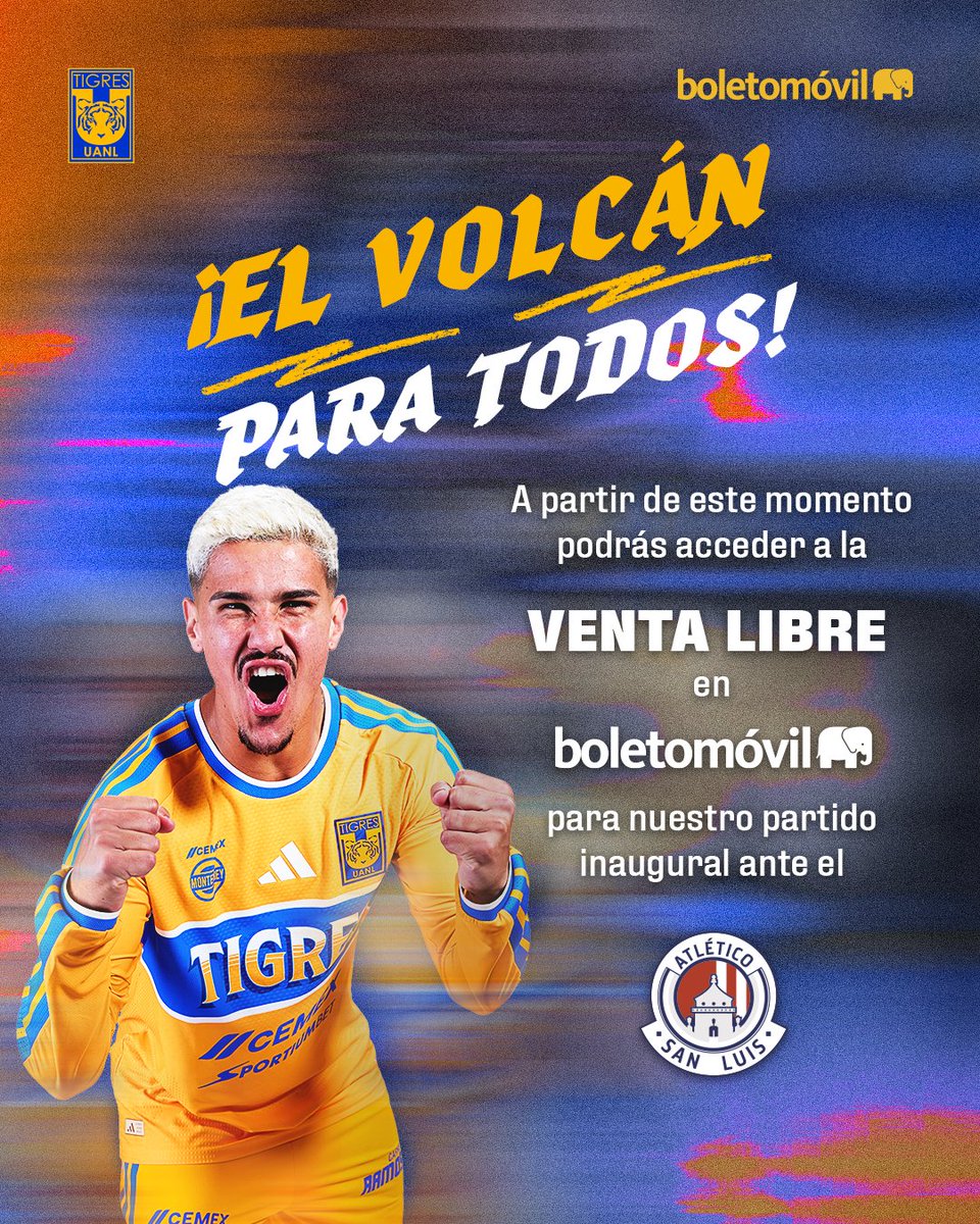 TigresOficial's tweet photo. 🚨🐯 ¡Ya puedes adquirir en 𝒗𝒆𝒏𝒕𝒂 𝒍𝒊𝒃𝒓𝒆 boletos para nuestro partido de este sábado, en donde también podrás disfrutar el show de medio tiempo y el evento especial que tendremos al término del partido!

📲 Boletos disponibles: https://t.co/d5IGn43s9B. https://t.co/K1m2xicjXA