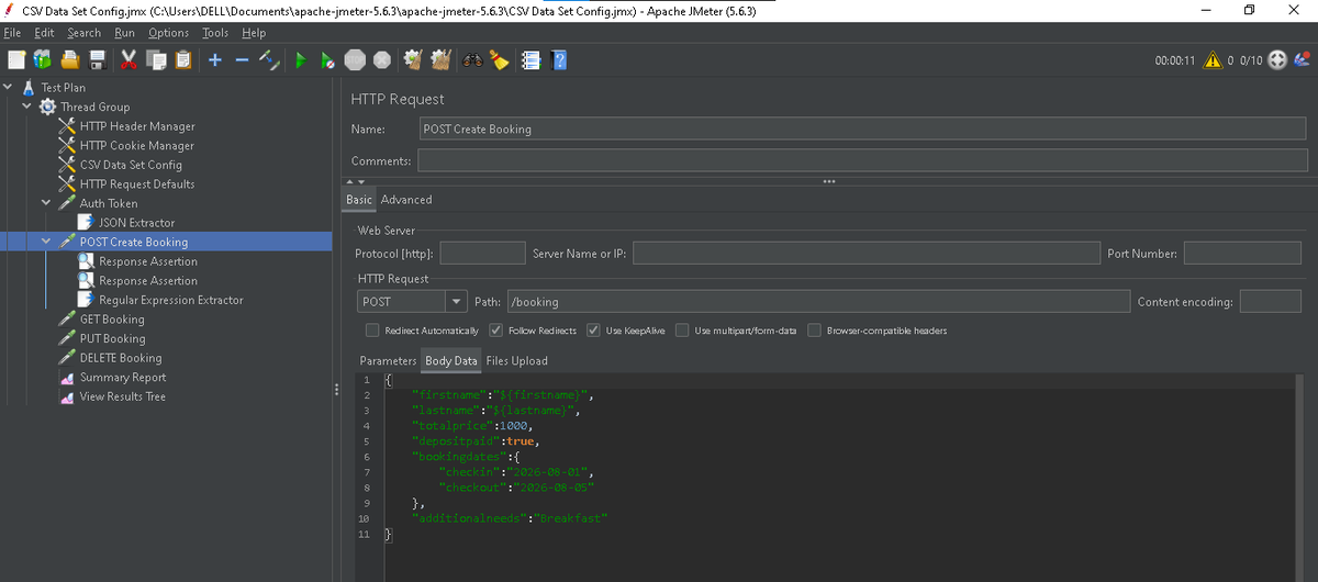 Aditya_ptk's tweet photo. Day 52 of #60DaysOfLearning2026
- Created new AJMeter test plan
- Added Response Assertions
- Added Regular Expression Extractor
- Created a guest-data.csv file with 10 guest records
- Executed test plan sucessfully
@lftechnology
#LearningWithLeapfrog #LSPPDay52 https://t.co/0fd1wtzKbs