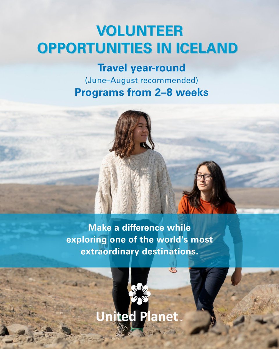 UnitedPlanet's tweet photo. What if your next break could change your perspective? 🇮🇸 Volunteer in Iceland, support local communities, build global skills, and explore glaciers, volcanoes, and the Northern Lights—all while making a real impact. 🌍✨ #VolunteerAbroad #UnitedPlanet https://t.co/Fdh3fVcDVQ