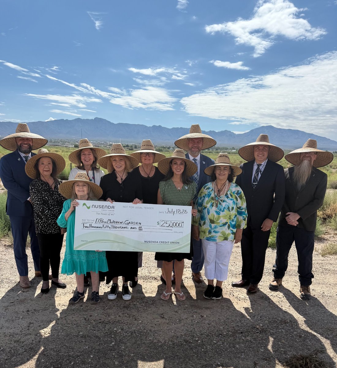 nusendacu's tweet photo. Nusenda proudly gifts $250,000 to El Paso Children's Garden, creating a vibrant space for families to explore! 💚 https://t.co/TKWrWZSuek #NusendaCreditUnion #ElPasoChildrensGarden https://t.co/z6twMnlqHE