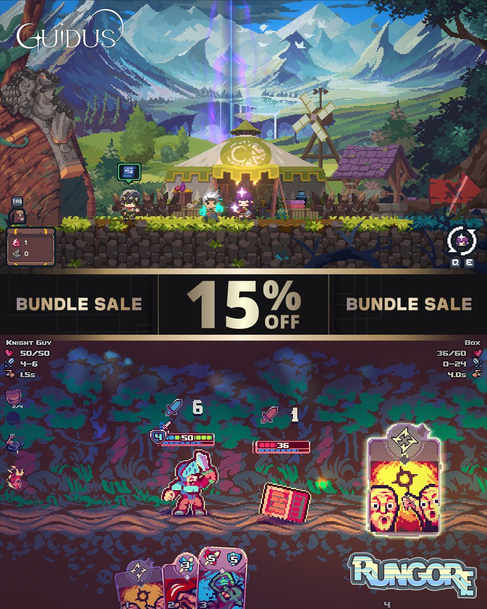 Com2uS_Holdings's tweet photo. GUIDUS ZERO × RUNGORE Steam Bundle SALE!
Tactical grid action 🤝 Chaotic card battles.
Get two incredible indie games together and enjoy 15% OFF. ⚔️🃏
Grab the deal here! 👇
🔗 https://t.co/qsLmiYvP7q
#GuidusZero #RUNGORE #Steam #IndieGame #GamingDeals https://t.co/GMY82BRHTj