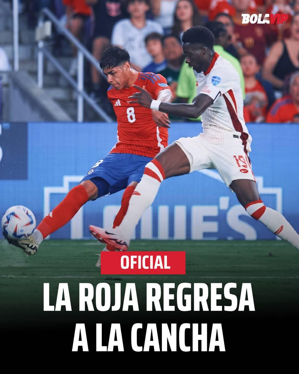 Bolavipcl's tweet photo. 🚨 La Roja tiene nuevo amistoso confirmado. 🇨🇱

🍁 El equipo comandado por Nicolás Córdova enfrentará a Canadá el próximo 26 de septiembre en Toronto, en un duelo que marcará el reencuentro entre ambas selecciones tras el polémico partido de la Copa América 2024. 👀 https://t.co/LYJEQGzZcL