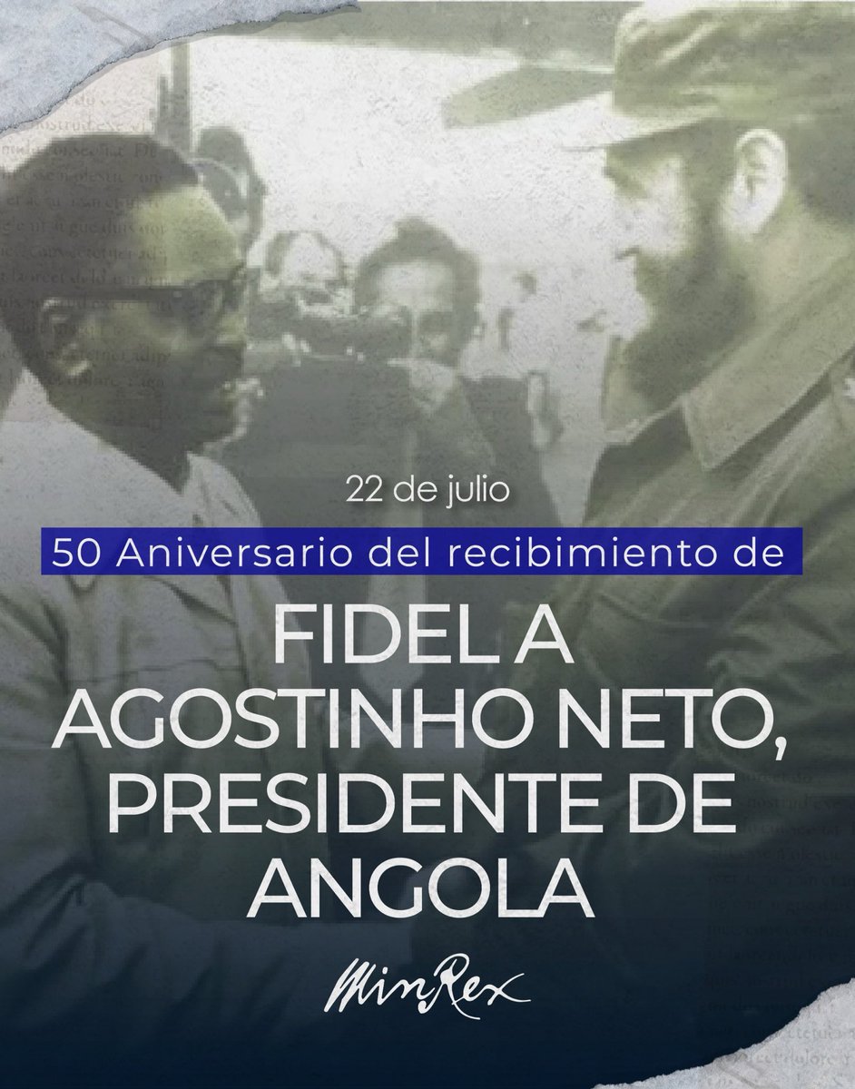 MLobainaS's tweet photo. Hace 50 años, Fidel Castro 🇨🇺 recibió en La Habana al presidente de Angola, Agostinho Neto. Aquel encuentro fortaleció una amistad forjada en la solidaridad internacionalista y el compromiso con la independencia, la soberanía y las causas justas de los pueblos.
#100AñosConFidel https://t.co/nByhGH40B3