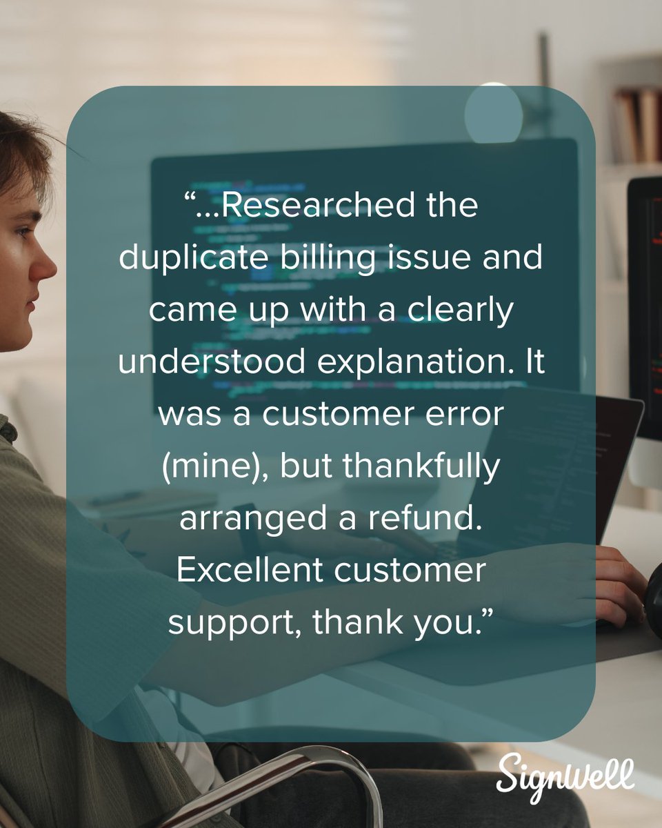 SignWellApp's tweet photo. When our customers talk about SignWell, they mention the support every time. Humans helping humans. https://t.co/evlskgxbax