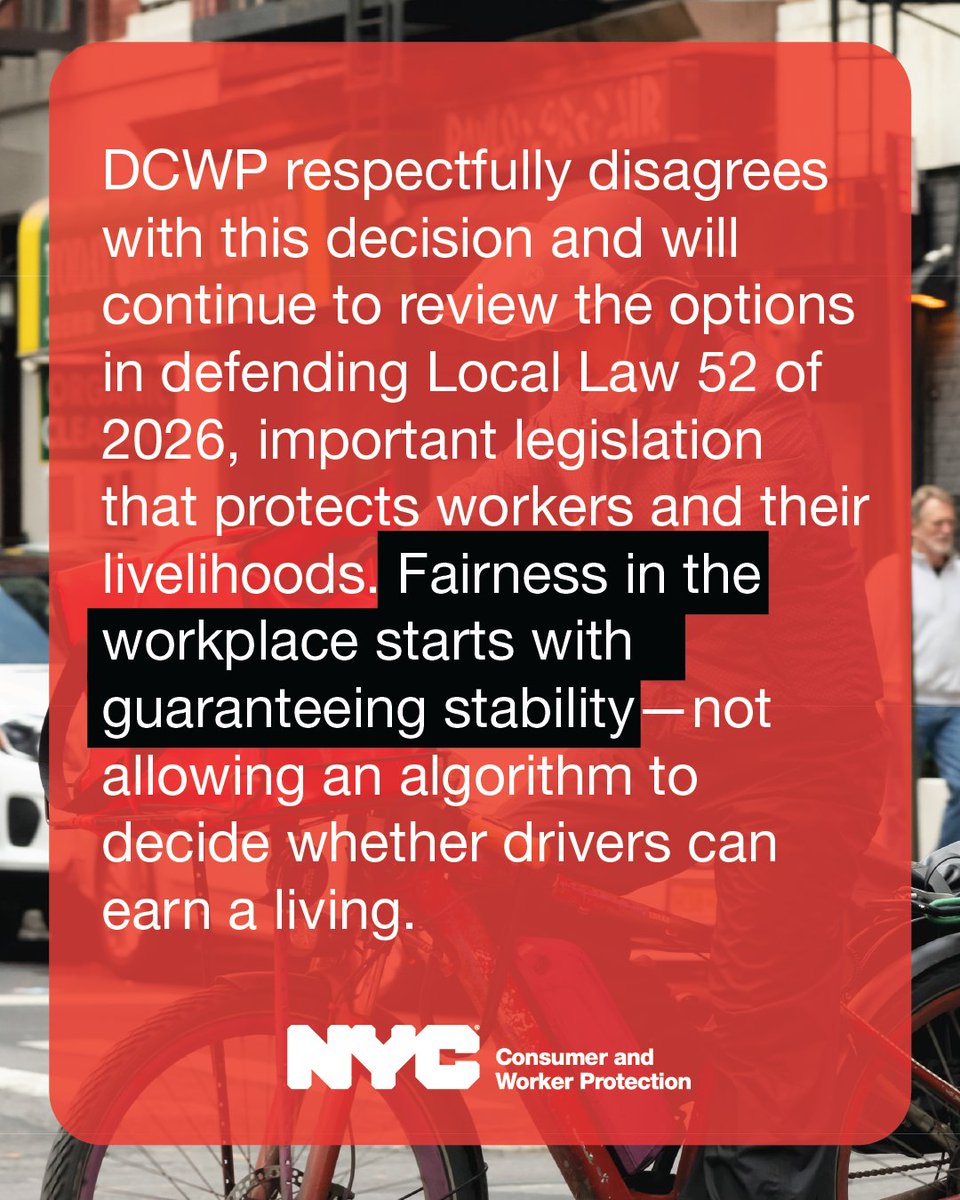 NYC Consumer and Worker Protection tweet media