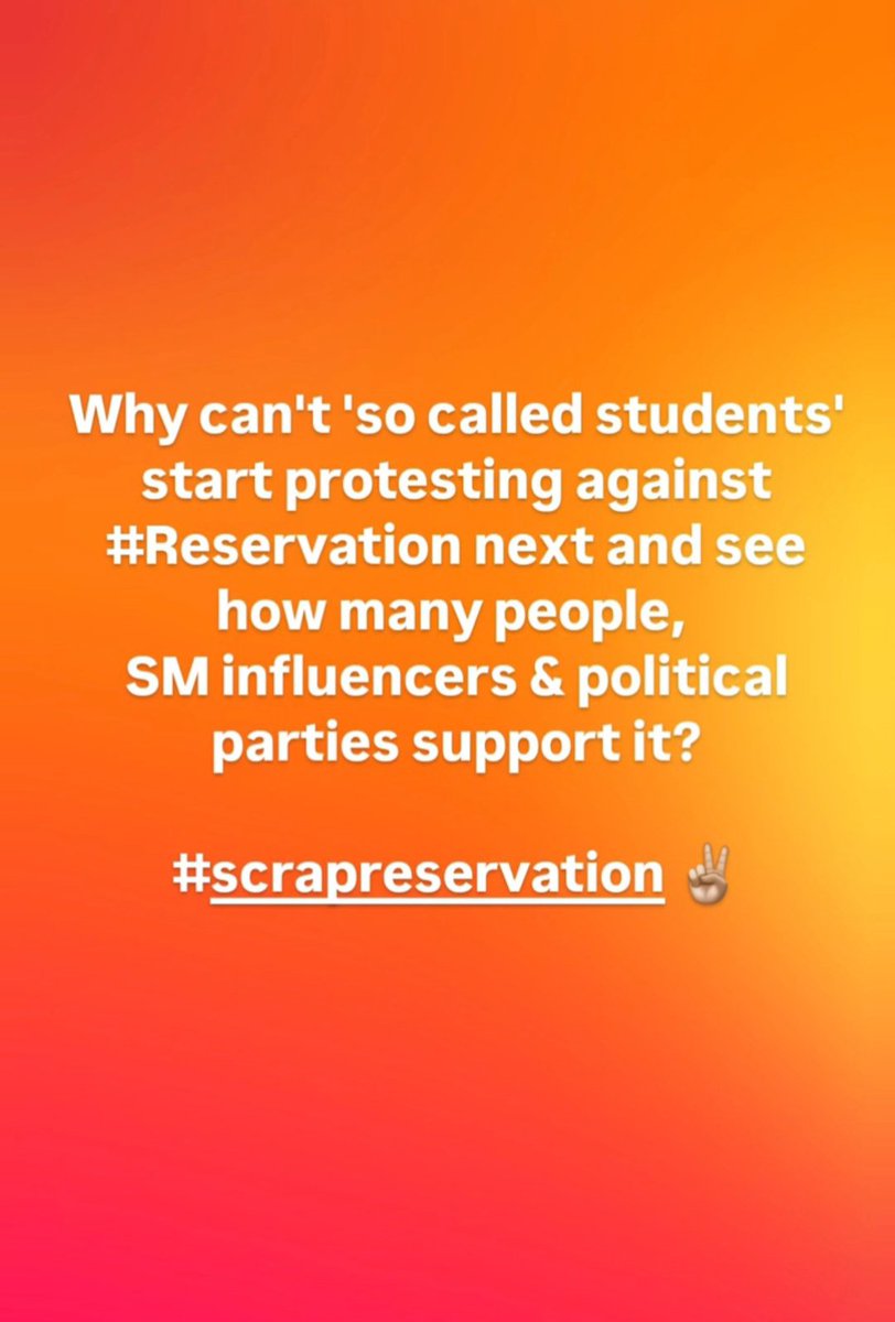 pratz_seth's tweet photo. #CJP #education #studentprotest
#reform 

@PMOIndia @narendramodi @AmitShah  plz remove reservation &amp; take all students on merits in every sector. See how India grows. 
 @RahulGandhi will you support.

For all #media start talking on reservation. https://t.co/kPaENEi5Ec
