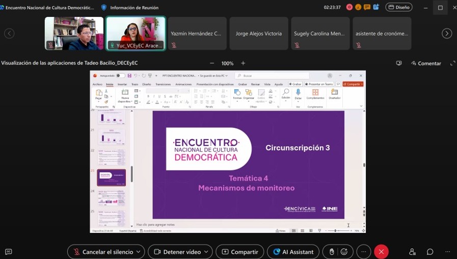 INE_TABASCO's tweet photo. El Vocal Ejecutivo, Gregorio Aranda Acuña y el VCEyEC del #INE #TABASCO, Daniel Santos Montalvo participan de manera virtual en el “Encuentro Nacional de Cultura Democrática” que organizada la DECEYEC en la Tercera Circunscripción. https://t.co/lEw8dttaku