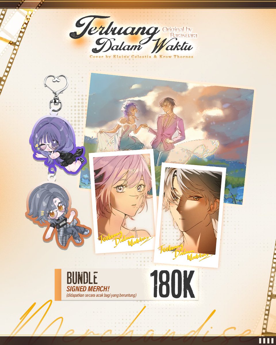 KrowThornes's tweet photo. 🌅Krow Thornes x Elaine Celestia COVER 【 Terbuang Dalam Waktu Original by Barasuara 】

Siapa yang dari kemarin nanyain merch-nya? 👀Akhirnya merch cover Terbuang Dalam Waktu (Krow Thornes x Elaine Celestia) udah bisa dipesan via Shopee!

⌛️ Periode Pre-Order: 23/07/2026 - 16/08/2026 🤍
🛒 Dapatkan di: https://t.co/4CROhzXkYR
