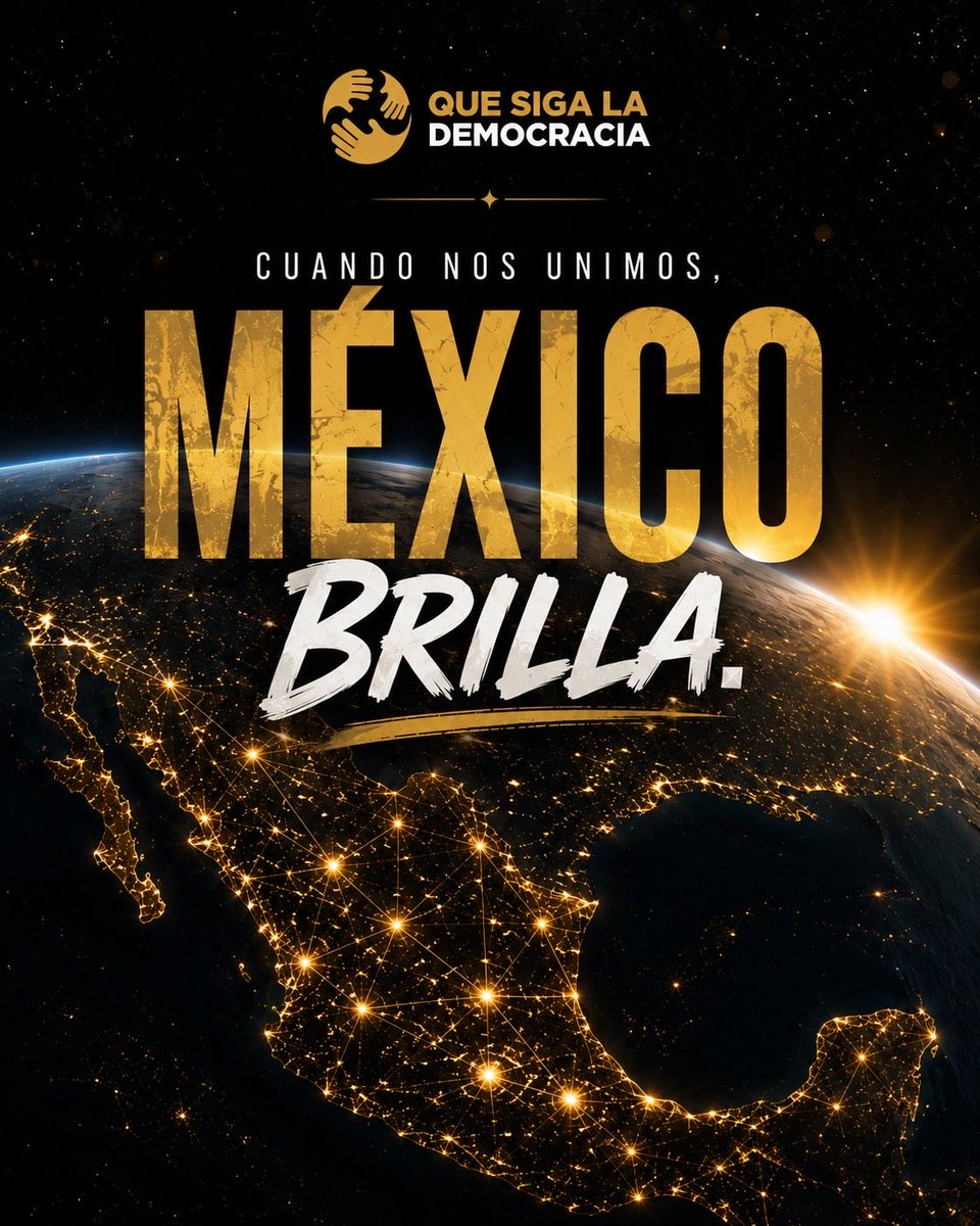 QueSigaMX's tweet photo. México brilla cuando la ciudadanía se une alrededor de una causa común: defender la democracia, fortalecer nuestras instituciones y construir un mejor futuro para todas y todos.

Sigamos creyendo en la participación. Sigamos construyendo juntos el México que queremos. https://t.co/nrO3yK83jQ