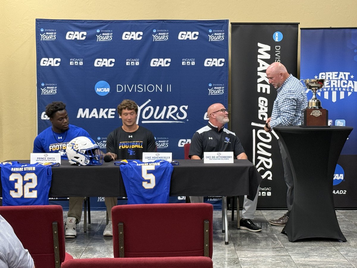 GoSoutheastern's tweet photo. Football season is just around the corner!

GAC Football Media Day: https://t.co/n2ToZystzr

@SoutheasternFB | #GoSoutheastern | #TakeCover https://t.co/0JxAnpz7Lj