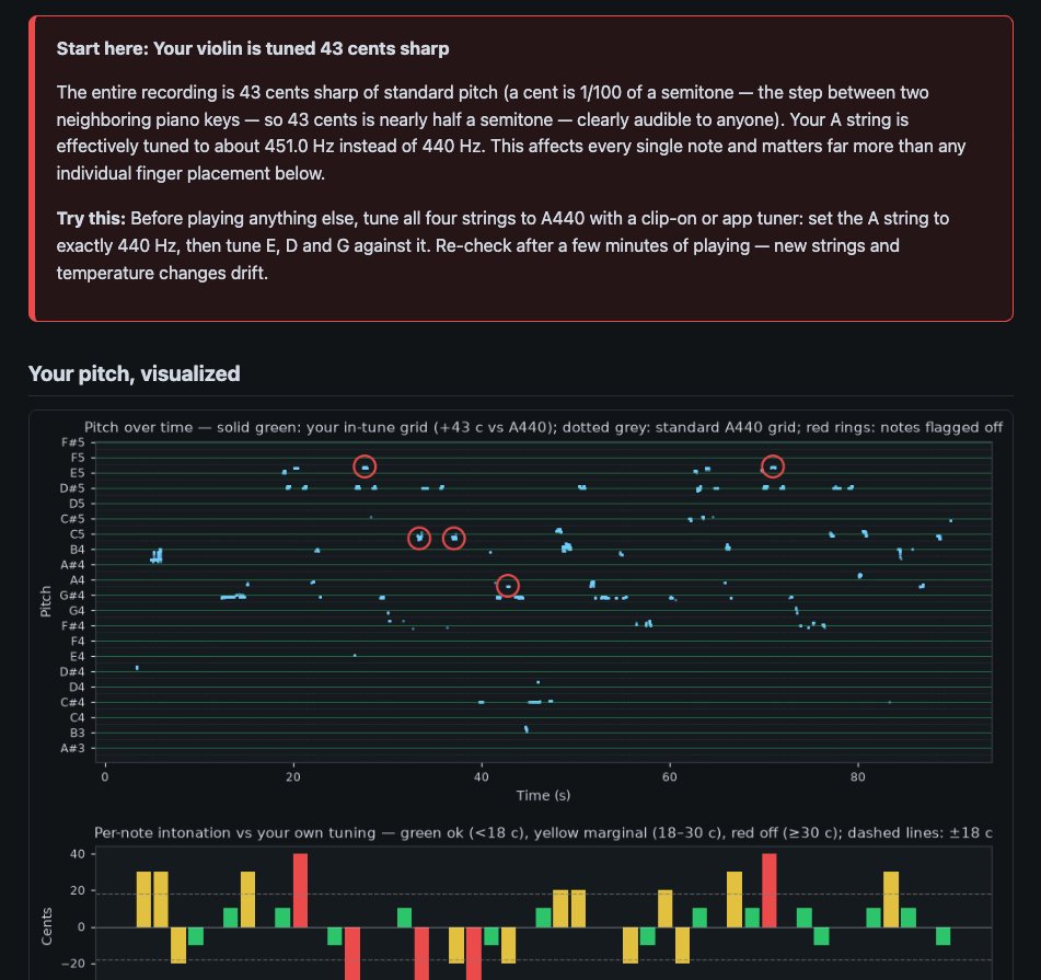 brkycubuk's tweet photo. Building a new project, violin coach (or something like that).

I practice violin as a hobby without a teacher. It is fun but getting a feedback is super valuable. So, I'm building an app that will analyze a video of you playing violin and give you feedback. https://t.co/hh5LwOnWI3