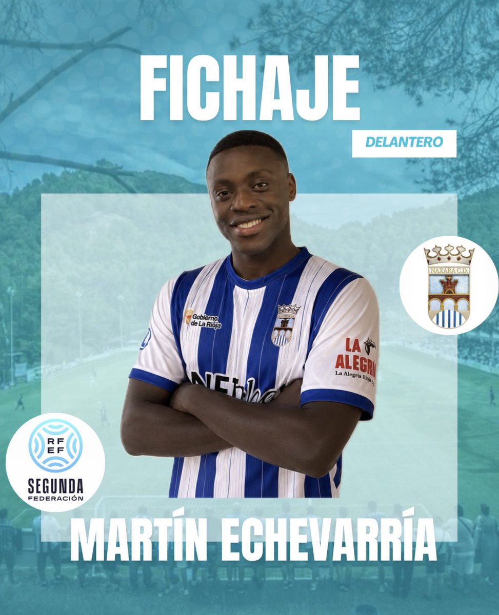 Naxaracd's tweet photo. ✅ FICHAJE

¡Bienvenido, Martínez Echevarría!🤍💙

El joven delantero vitoriano se incorpora al Náxara para la temporada 2026/27.

Procedente del Alavés C, llega a La Salera para reforzar la parcela ofensiva del equipo con su movilidad, capacidad de trabajo y olfato goleador.⚽ https://t.co/zCbZEy8VBk
