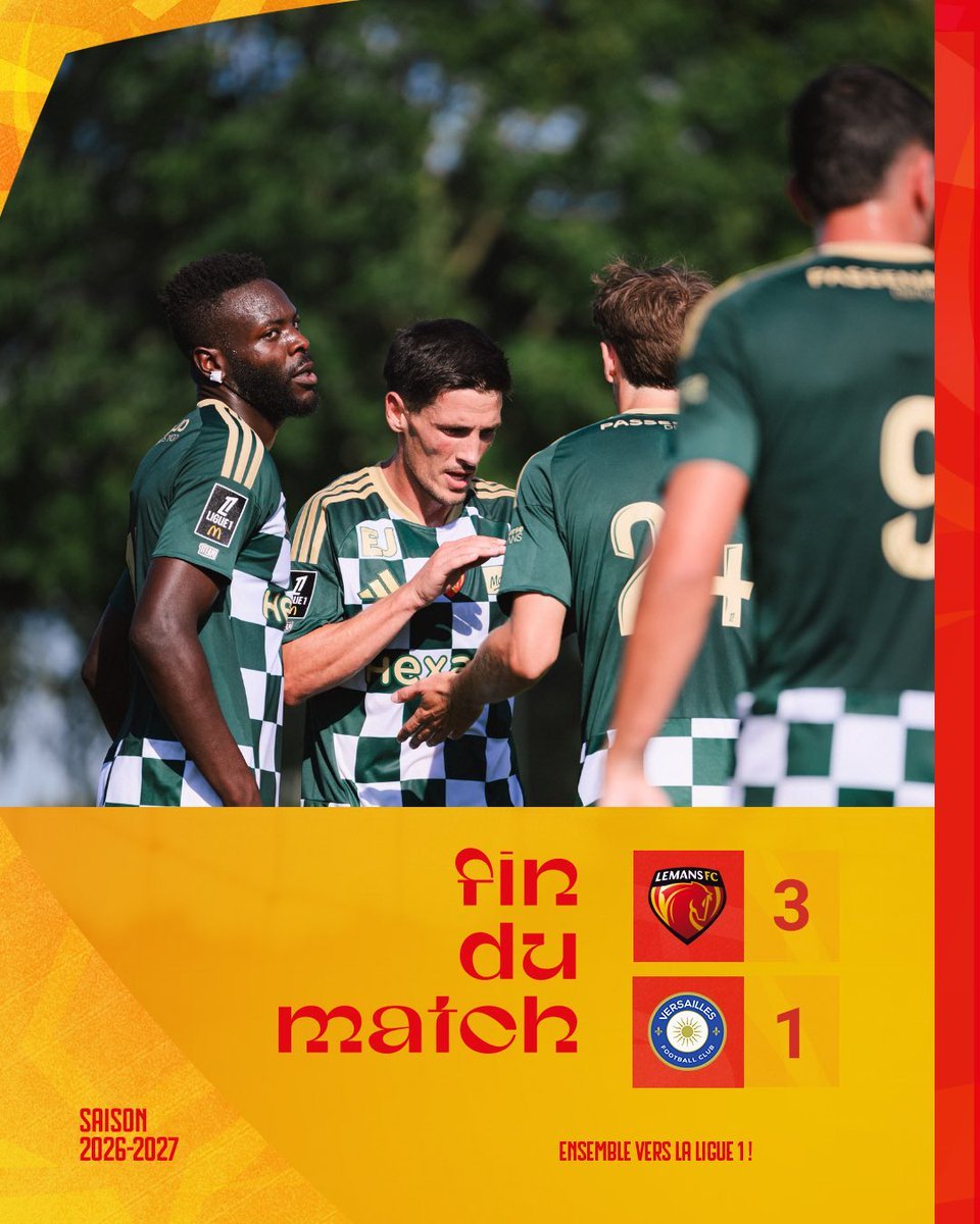 ActuL1_'s tweet photo. 🚨 PREMIÈRE VICTOIRE EN PRÉPA POUR LE MANS ! ✅❤️💛

Le Mans FC s'est imposé face au FC Versailles lors de son match de préparation.

Un premier succès validé grâce à Buades, Mafouta et Gueye.

📸@LEMANSFC https://t.co/S2VRrPjMAa