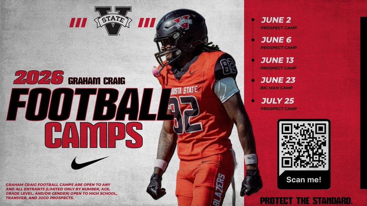 davidengelbrect's tweet photo. Registered and excited to attend @VState_Football camp this Saturday @RyanLou1234 @CoachJDVSU @SuncoastPreps @PrepRedzoneFL @SeanEperjesi https://t.co/VQLwW13q6O