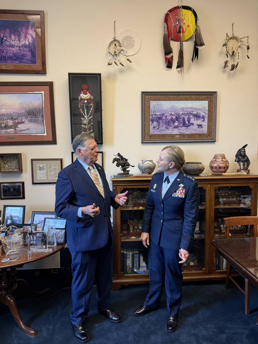 TomColeOK04's tweet photo. It was great to meet with the Air Force Sustainment Center Commander Lt General Hammerstedt, who is based in my district at Tinker Air Force Base! https://t.co/mXYMvjIrnG
