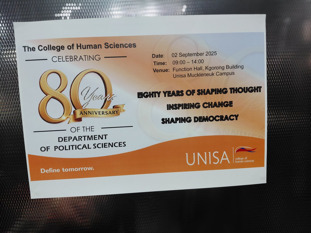 JoAnsievanWyk's tweet photo. My home department turns 80 this year. 

@Unisa has been teaching Political Sciences (now including South African Politics, African Politics and International Relations) since 1946.

@unisachs @IPSA @isanet @AAPSrising @SAAPSZA @DIRCO https://t.co/QvueiOpCcX