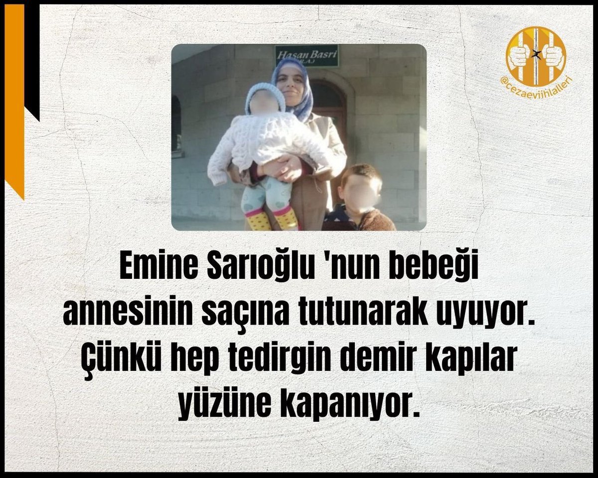 HNur_520's tweet photo. Emine Sarıoğlu Bankasya'ya para yatırdığı ve dershanede çalıştığı için 2 yaşındaki kızıyla birlikte cezaevine girdi.
 
Çocukların yeri cezaevi değil, anneleriyle birlikte evleridir.

AzraBebek Hapiste
#yeniparti #yağmur #Omega3Gerçeği https://t.co/9nRsL9bocJ