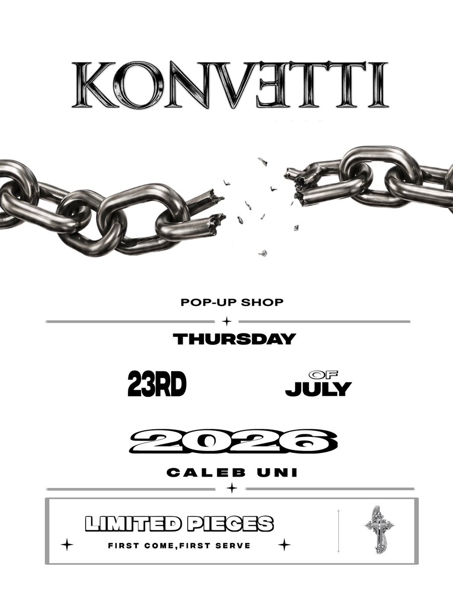 konvetti_'s tweet photo. pop-up shop at Caleb University
23rd of July. https://t.co/m3khYtaBxT