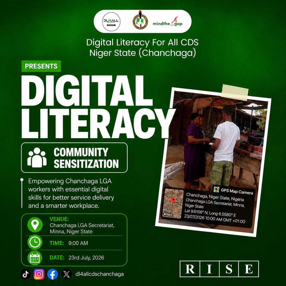DL4AllNigerSt's tweet photo. Sensitization continues
The absence of information is often the beginning of missed opportunities. That's why DL4ALL Chanchaga is committed to equipping the public with essential digital skills for better service delivery and a smarter workplace.
#RISEteam
#mindthe_gapng
#nitda https://t.co/6XxhGMY0dN