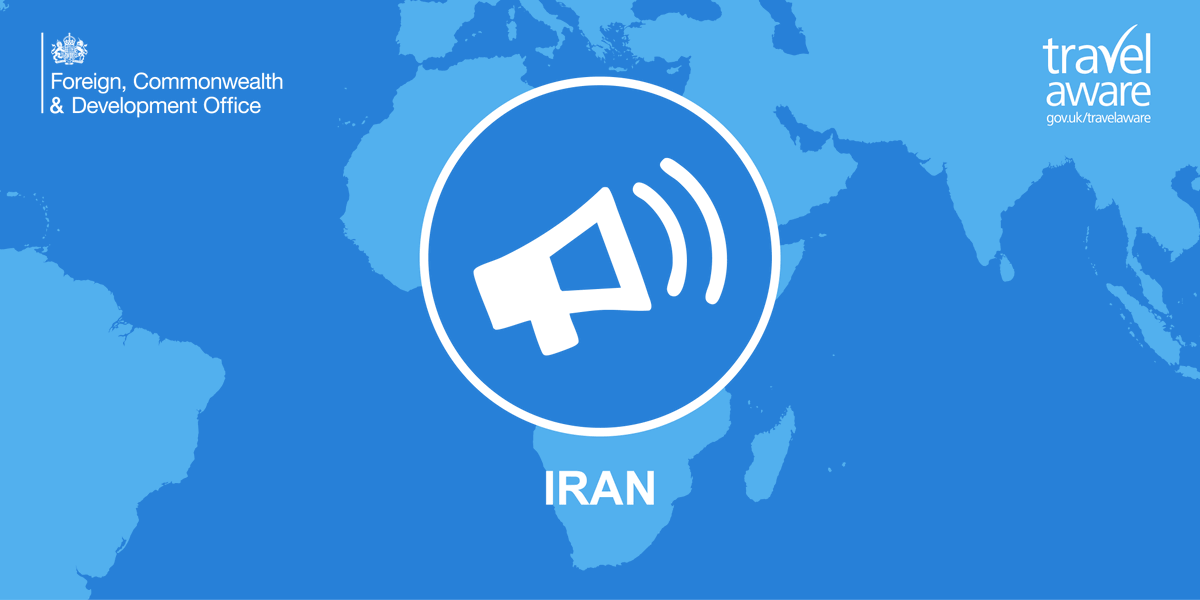 FCDOtravelGovUK's tweet photo. #Iran Updated information on regional tensions, and due to the security situation, UK staff have been temporarily withdrawn from Iran. Our embassy continues to operate remotely  https://t.co/tvOUz1LTWp https://t.co/mNgCPNYWlu