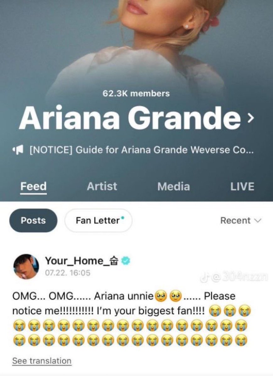 cuntytyunning's tweet photo. 2 years ago today, Choi Soobin commented on Ariana Grande’s Weverse Account Opening. https://t.co/HCYqgQonSH