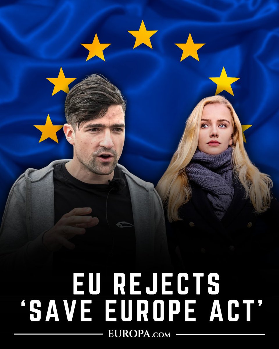 europa's tweet photo. 🇪🇺 The European Commission has officially refused to register the Save Europe Act as a European Citizens’ Initiative, arguing its proposal to halt non-Western mass immigration is “discriminatory” and “contrary to EU values.”

The activists behind the initiative say they will challenge the decision in court and continue their campaign.

Follow: @europa