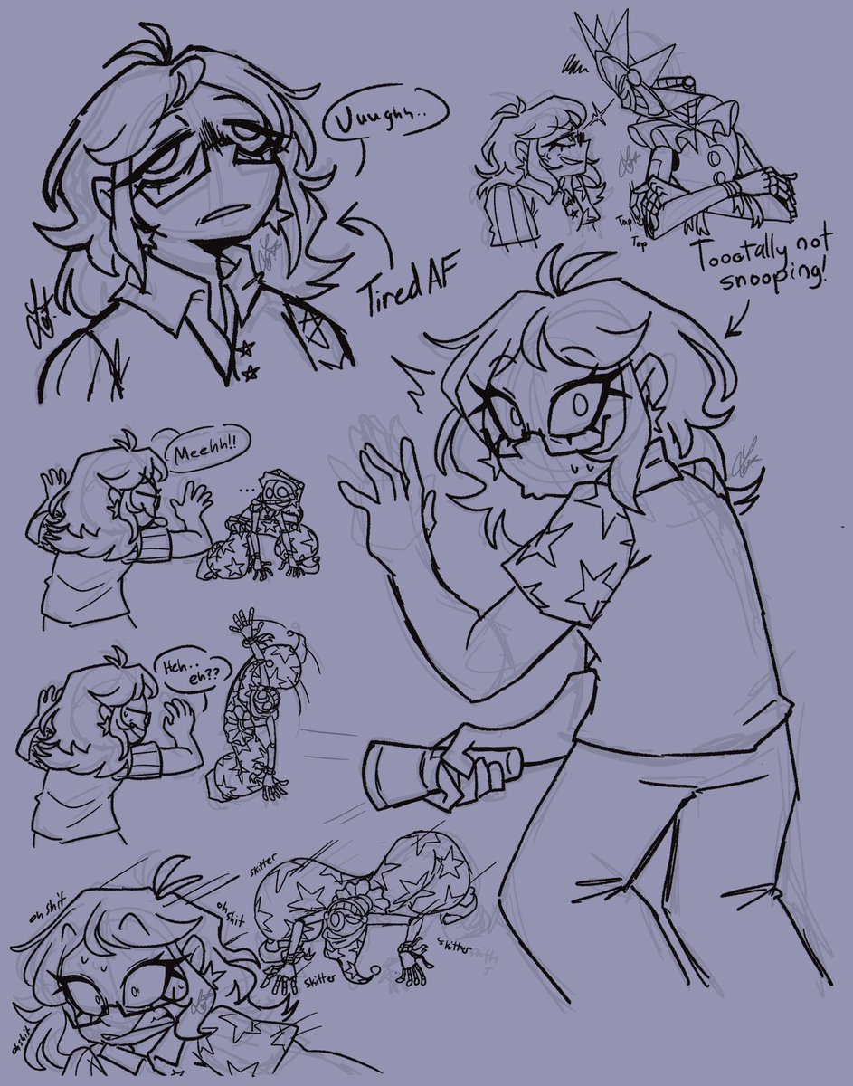 Midnight_Lunacy's tweet photo. Fuck it I’ll post here ig

Some sketches of my security breach self insert Star! https://t.co/3ay5Y8hCzj