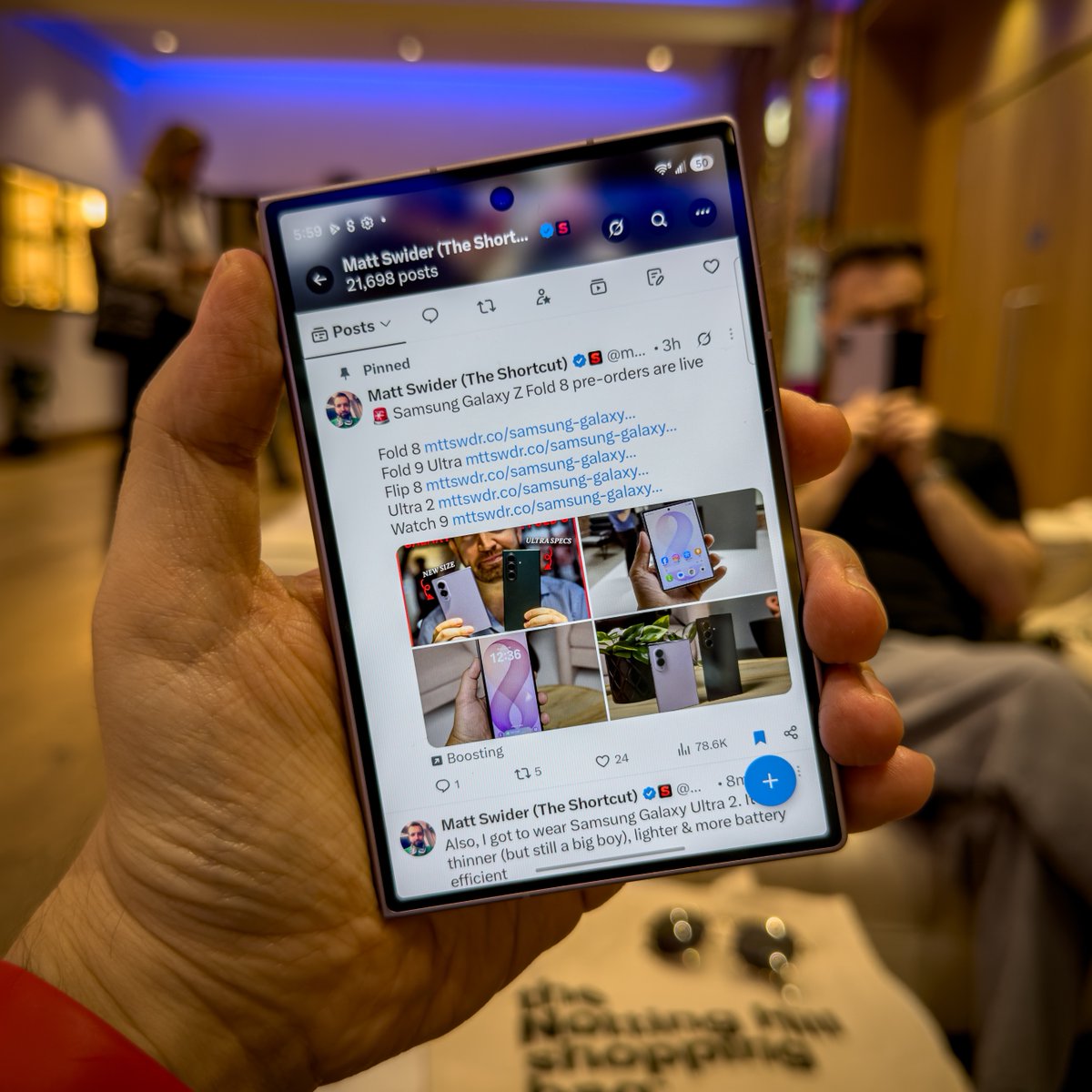 mattswider's tweet photo. Samsung fans, get the Galaxy Z Fold 8 for $200 cheaper – unless you really need the Ultra's telephoto camera. It's brilliant to hold.

Save the $200: