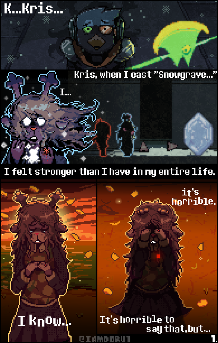 IamDoru1's tweet photo. Heart to Heart (1/???)

#deltarune #deltarunechapter5 #weirdroute #noelleholiday #krisdreemurr #kriselle https://t.co/popR0NxE7m