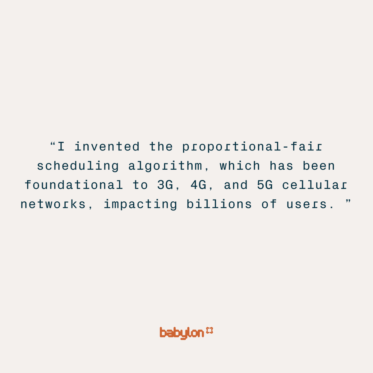 babylonlabs_io's tweet photo. Babylon started as a research question: how do we make Bitcoin productive without breaking its trust model?

Before we answer that question right away, let’s go back in time with @dntse’s interview. David invented proportional-fair scheduling, the algorithm behind 3G, 4G and 5G, before turning to Bitcoin's productivity problem.