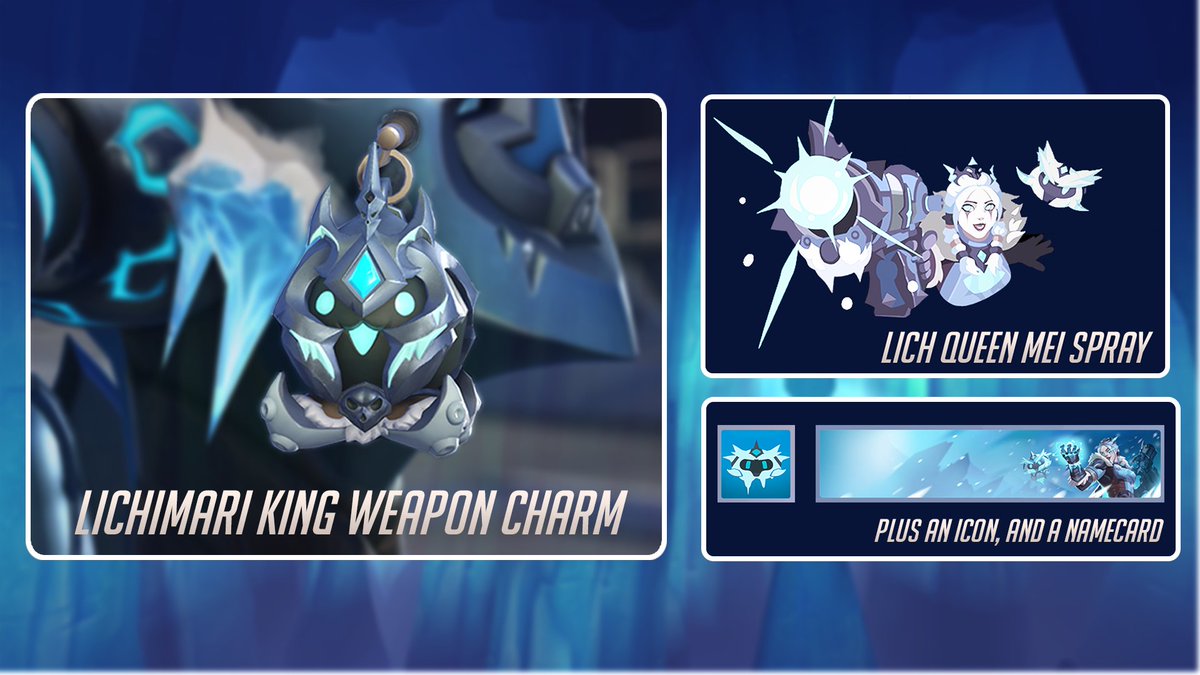 PlayOverwatch's tweet photo. Ready to feel the chill of BlizzCon 2026? 🥶✨

Get Lich Queen Mei, the Frostmourne Ana Weapon Skin, and more when you pick up the Overwatch BlizzCon Bundle today. https://t.co/QrCEhywSP4