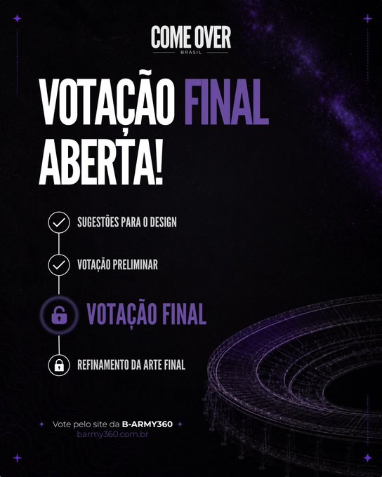 BARMYSTREAM's tweet photo. 🗳️ FASE FINAL DE VOTAÇÃO

ATENÇÃO, B-ARMY! Atualmente temos 2 projetos de show que estão em fase final de votação para definição das artes

Não deixem de participar e compartilhar com outros armys fora do Twitter que vocês sabem que estarão nos shows:

• Handbanners: https://t.co/6XWM2WoNXg
• Mosaico: https://t.co/sR4QVAUDwg