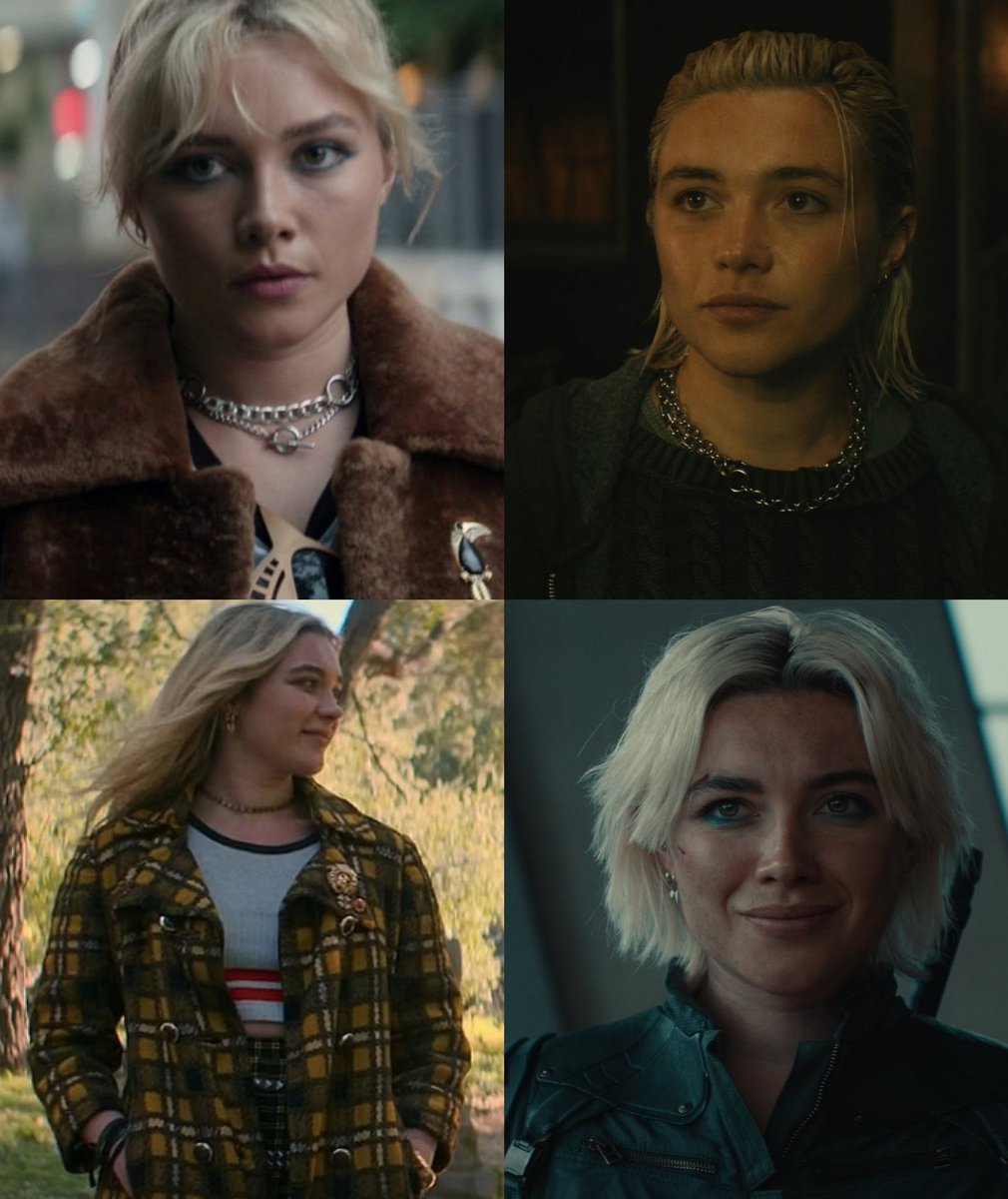 bestofpugh's tweet photo. florence pugh personally picking the clothes and make up that yelena wears on screen means everything to me https://t.co/xhwkZdlAfz